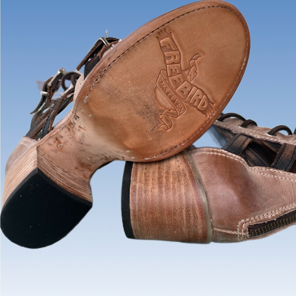 Freebird by Steven Brown and Black Cutout Lace-Up Booties - Picture 5 of 8